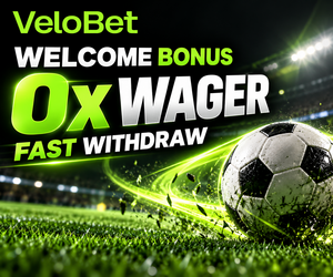 VeloBet: welcome bonus, 0x wager, fast withdraw