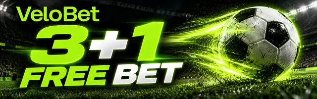 VeloBet: sport welcome bonus 150%, 1000 + 10 free bet; 3+1 free bet